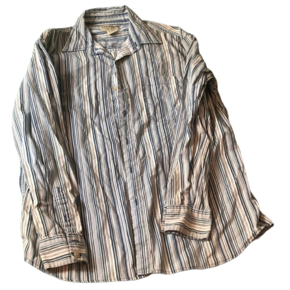 Vintage US Expedition Button Up Blue White stripe